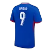 Men's France GIROUD #9 Home Soccer Jersey Euro 2024 - acejersey