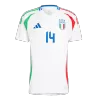 Men's Italy CHIESA #14 Away Soccer Jersey Euro 2024 - acejersey