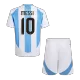 Kid's Argentina MESSI #10 Home Jerseys Kit(Jersey+Shorts) 2024 - acejersey