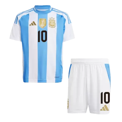 Kid's Argentina MESSI #10 Home Jerseys Kit(Jersey+Shorts) 2024 - acejersey