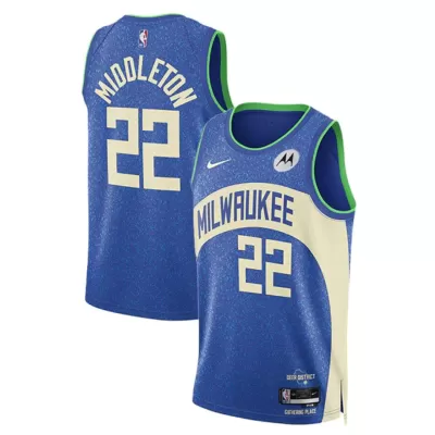 Men's Milwaukee Bucks Khris Middleton #22 Swingman Jersey 2023/24 - City Edition - acejersey