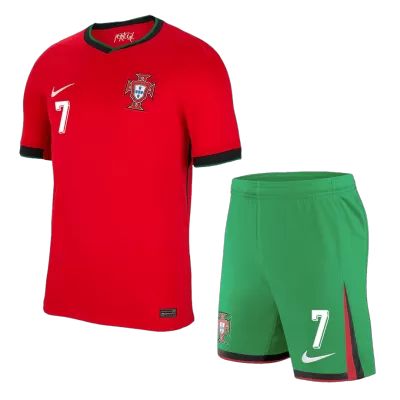 Men's Portugal RONALDO #7 Home Jersey (Jersey+Shorts) Kit Euro 2024 - acejersey