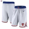 Men's New York Knicks White Swingman Basketball Shorts - Association Edition - acejersey