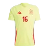 Men's Spain RODRIGO #16 Away Soccer Jersey Euro 2024 - acejersey