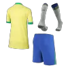 Kid's Brazil Home Jersey Full Kit Copa América 2024 - acejersey