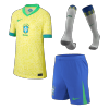 Kid's Brazil Home Jersey Full Kit Copa América 2024 - acejersey