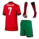 Kid's Portugal RONALDO #7 Home Jersey Full Kit Euro 2024 - acejersey