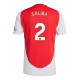 Arsenal SALIBA #2 Home Soccer Jersey 2024/25 - Player Version - acejersey