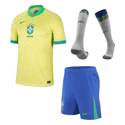 Brazil Home Soccer Jersey Kit(Jersey+Shorts+Socks) 2024 - acejersey