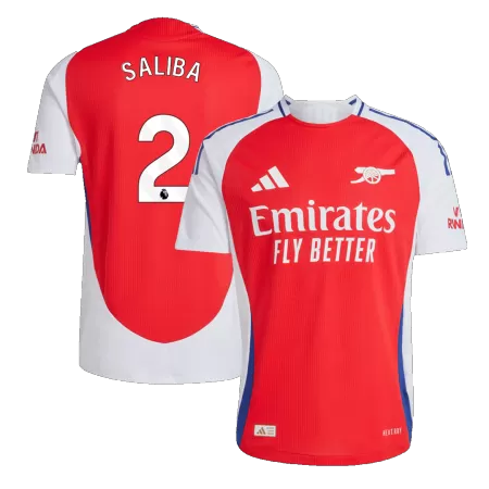 Arsenal SALIBA #2 Home Soccer Jersey 2024/25 - Player Version - acejersey