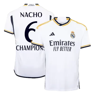 NACHO #6 CHAMPIONS Real Madrid Home Soccer Jersey 2023/24 - acejersey