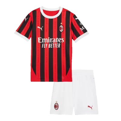 Kid's AC Milan Home Jerseys Kit(Jersey+Shorts) 2024/25 - acejersey