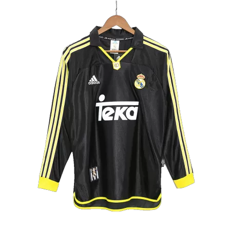 Real Madrid Away Retro Soccer Jersey Long Sleeve 99/01 - acejersey