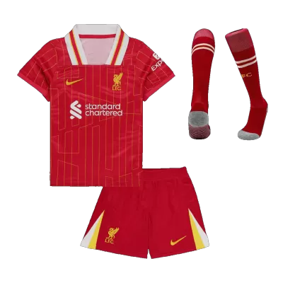 Kid's Liverpool Home Jersey Full Kit 2024/25 - acejersey