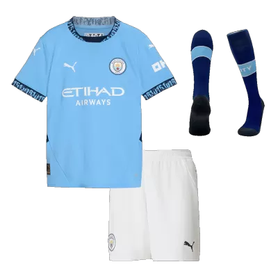 Kid's Manchester City Home Jersey Full Kit 2024/25 - acejersey