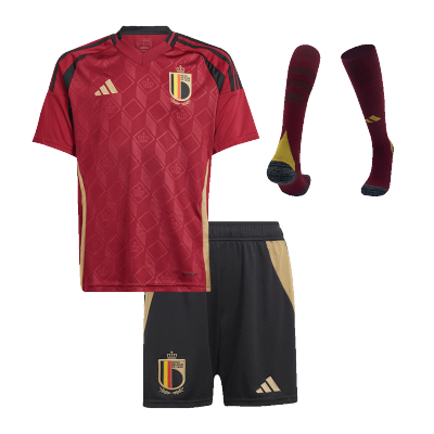 Kid's Belgium Home Jersey Full Kit Euro 2024 - acejersey