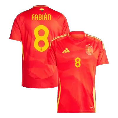 Men's Spain FABIÁN #8 Home Soccer Jersey Euro 2024 - acejersey