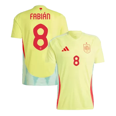 Men's Spain FABIÁN #8 Away Soccer Jersey Euro 2024 - acejersey