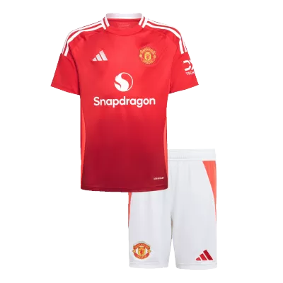 Kid's Manchester United Home Jerseys Kit(Jersey+Shorts) 2024/25 - acejersey