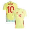 Men's Spain OLMO #10 Away Soccer Jersey Euro 2024 - acejersey