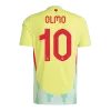 Men's Spain OLMO #10 Away Soccer Jersey Euro 2024 - acejersey