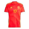 Men's Spain WILLIAMS JR. #17 Home Soccer Jersey Euro 2024 - acejersey