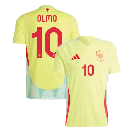 Men's Spain OLMO #10 Away Soccer Jersey Euro 2024 - acejersey