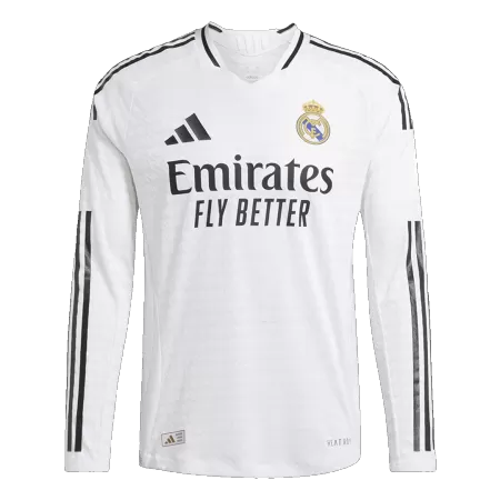 Men's Real Madrid Home Long Sleeve Soccer Jersey 2024/25 - Player Version - acejersey