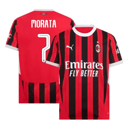 Men's AC Milan MORATA #7 Home Soccer Jersey 2024/25 UCL - acejersey