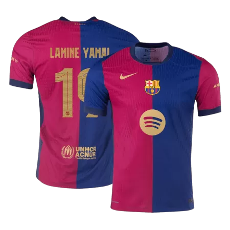 Barcelona LAMINE YAMAL #19 Home Soccer Jersey 2024/25 UCL - Player Version (Spotify Logo Without Text) - acejersey