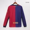 Men's Barcelona Home Long Sleeve Soccer Jersey 2024/25 - acejersey