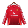 Men's Manchester United Home Long Sleeve Soccer Jersey 2024/25 - acejersey