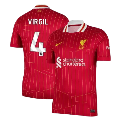 Men's Liverpool VIRGIL #4 Home Soccer Jersey 2024/25 - acejersey