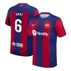 Men's Barcelona GAVI #6 Home Soccer Jersey 2023/24 - Fans Version - acejersey