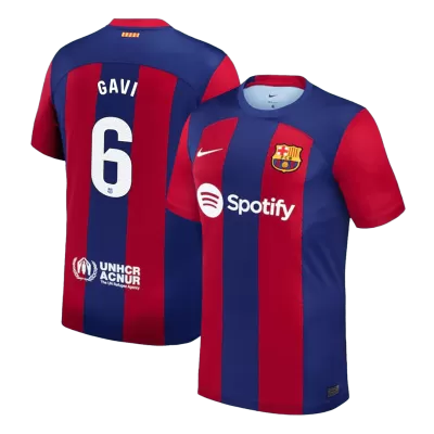 Men's Barcelona GAVI #6 Home Soccer Jersey 2023/24 - Fans Version - acejersey