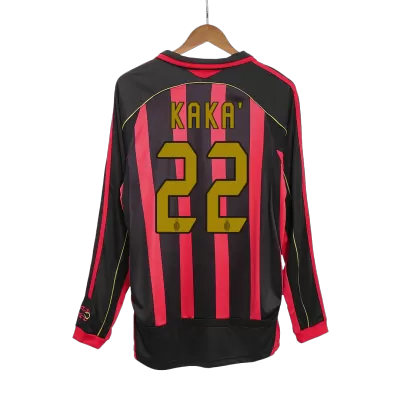 AC Milan KAKA' #22 Home Retro Long Sleeve Soccer Jersey 2006/07 - acejersey