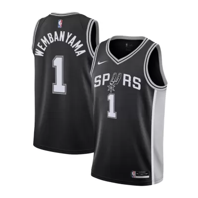 Youth San Antonio Spurs Victor Wembanyama #1 Black Swingman Jersey - Icon Edition - acejersey