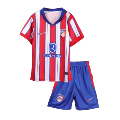 Kid's Atletico Madrid Home Jerseys Kit(Jersey+Shorts) 2024/25 - acejersey