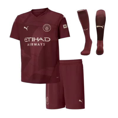 Kid's Manchester City Third Away Jersey Full Kit 2024/25 - acejersey