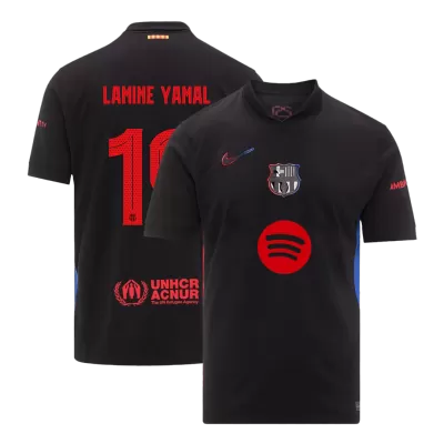 Men's Barcelona LAMINE YAMAL #19 Away Soccer Jersey 2024/25 - UCL - Spotify Logo Without Text - acejersey