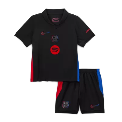 Kid's Barcelona Away Jerseys Kit(Jersey+Shorts) 2024/25 - Spotify Logo Without Text - acejersey