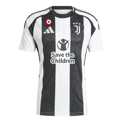 Men's Juventus Home Soccer Jersey 2024/25 - Save the Children Sponsor - acejersey