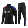 Kid's Barcelona Zipper Black Tracksuit 2024/25 - acejersey