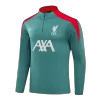 Liverpool 1/4 Zipper Green Tracksuit Kit(Top+Pants) 2024/25 for Adults - acejersey