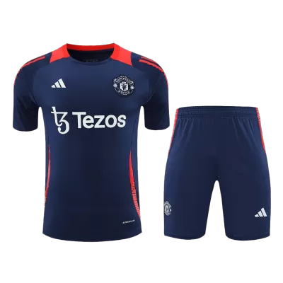 Men's Manchester United Pre-Match Jersey (Jersey+Shorts) Kit 2024/25 - acejersey