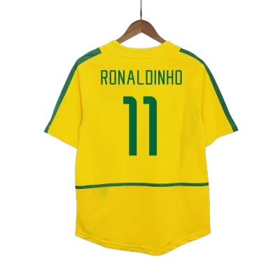 Brazil RONALDINHO #11 Home Retro Soccer Jersey 2002/03 - acejersey