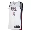 Men's USA Basketball LeBron James #6 White Swingman Jersey 2024 - acejersey