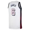 Men's USA Basketball LeBron James #6 White Swingman Jersey 2024 - acejersey