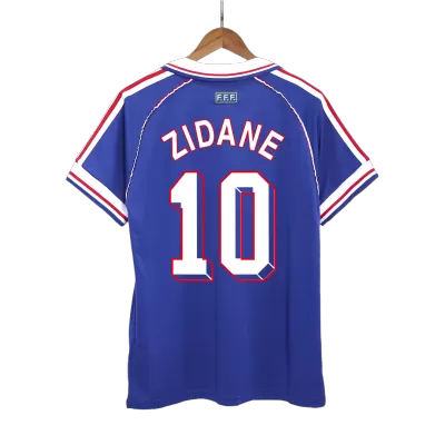 France ZIDANE #10 Home Retro Soccer Jersey World Cup 1998 - acejersey