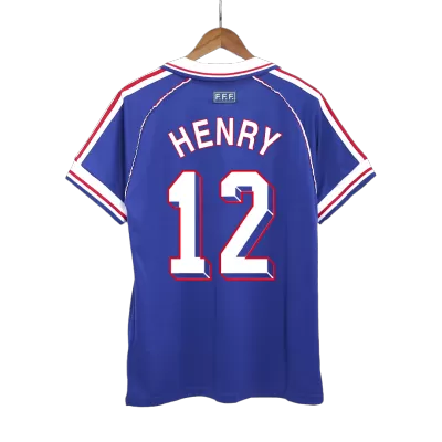 France HENRY #12 Home Retro Soccer Jersey World Cup 1998 - acejersey